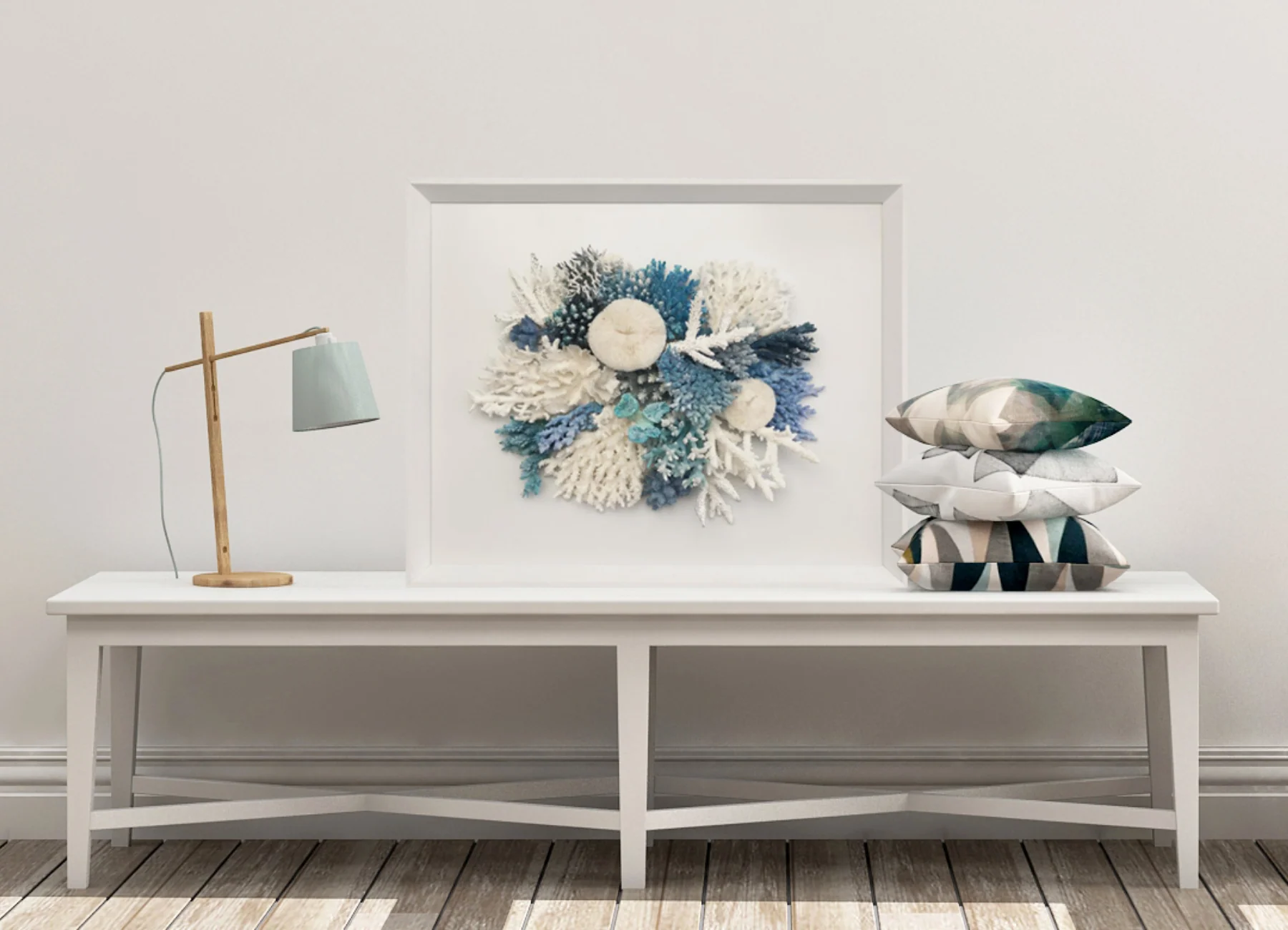 Natural Coral in Blue and White Wall Art - Image 5