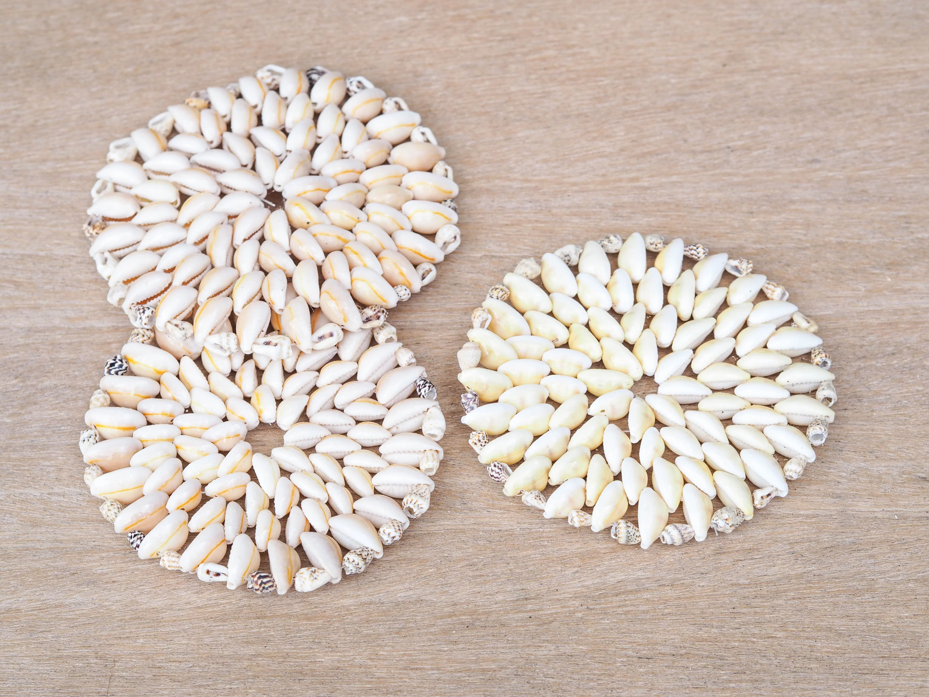 Creamy White Cowrie Shells Round Coaster Placemat - Set of 4 - Image 4