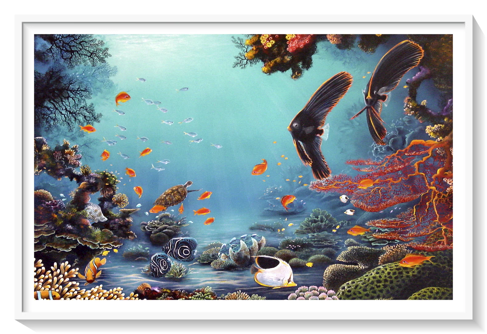 Original Coral Reef Art Print - Exploring Together - Image 11