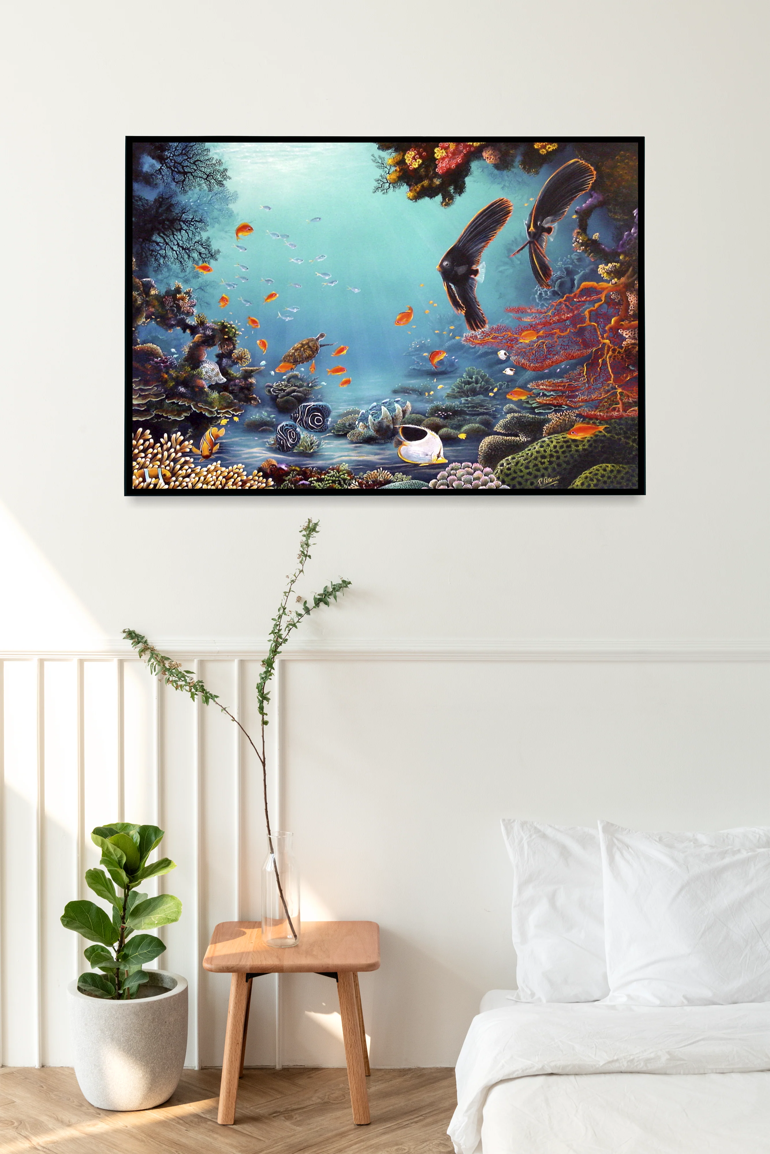 Original Coral Reef Art Print - Exploring Together - Image 3