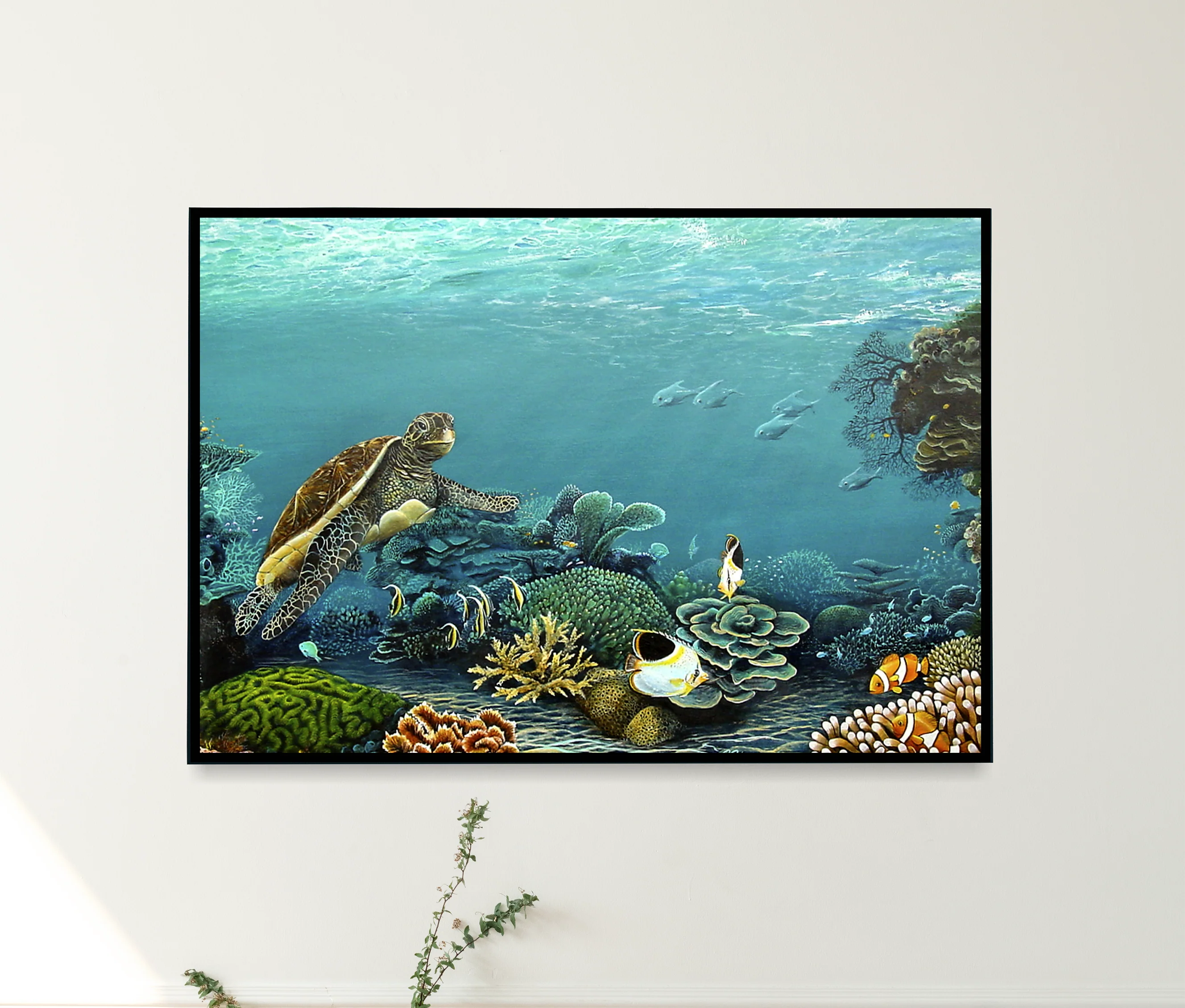 Original Coral Reef Art Print - Gracious Turtle - Image 6