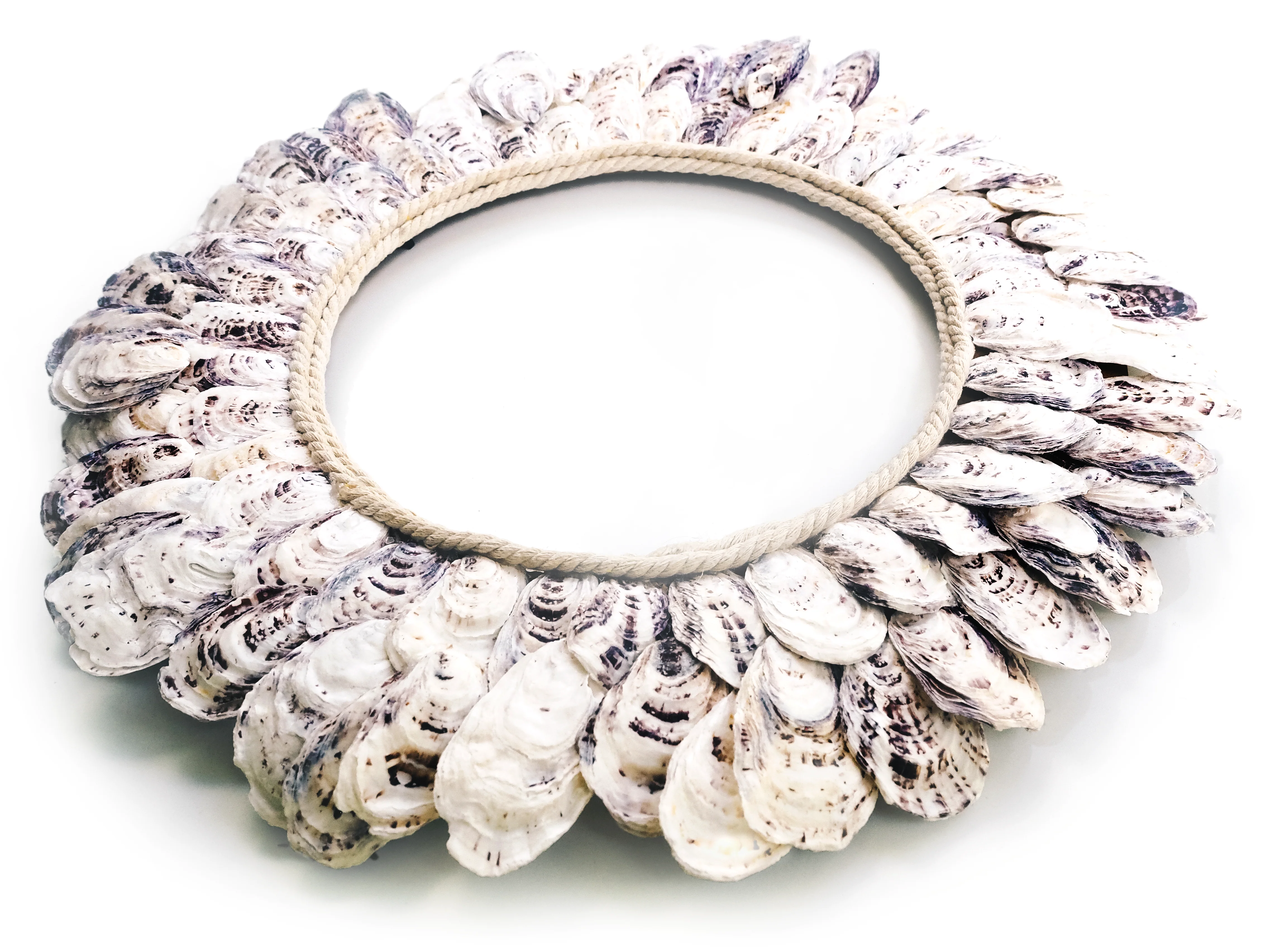 Purple and White Oyster Shell Wreath - Image 3