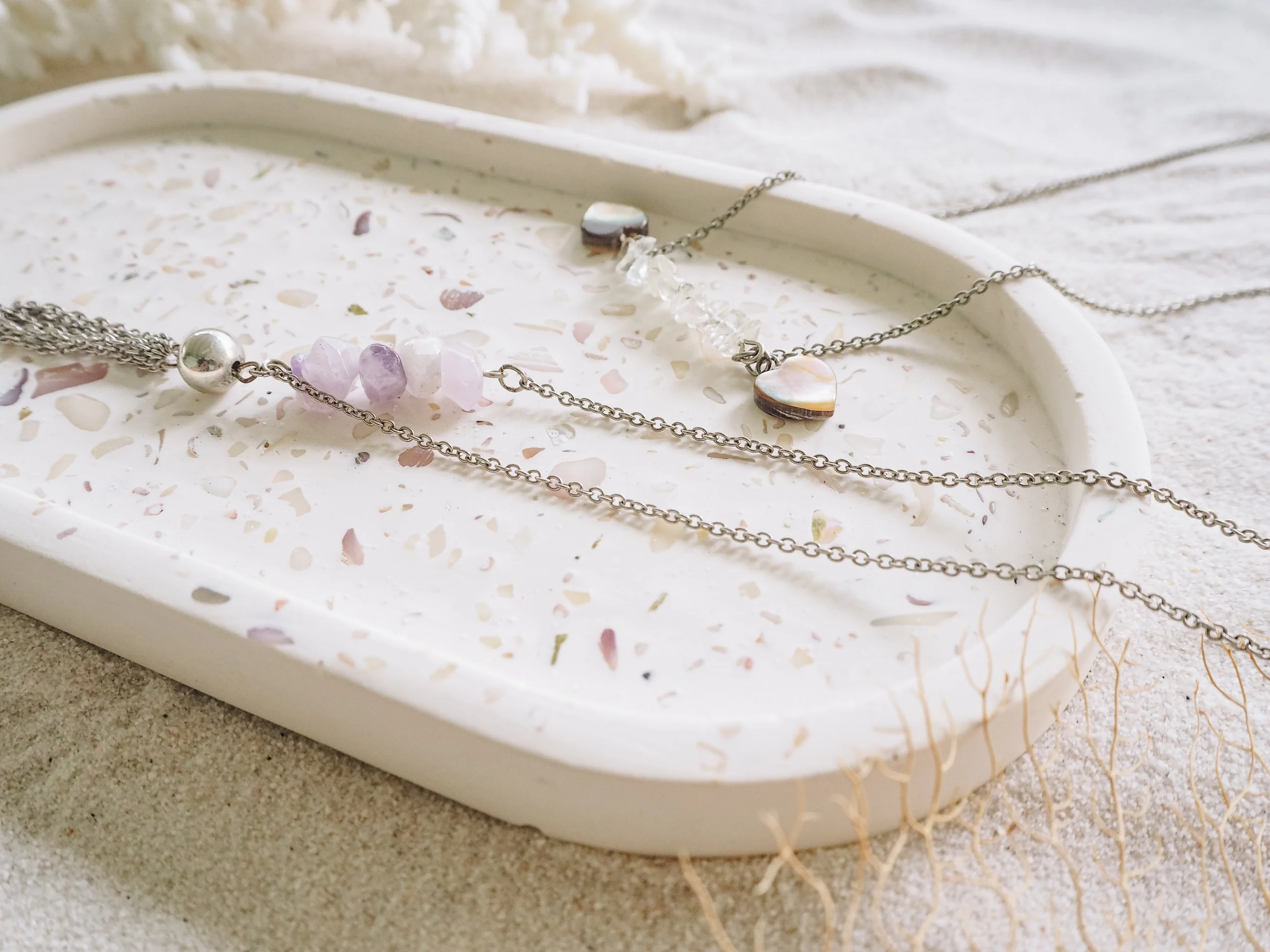 Pastel Shell Terrazzo Oval Belize Tray - Image 4