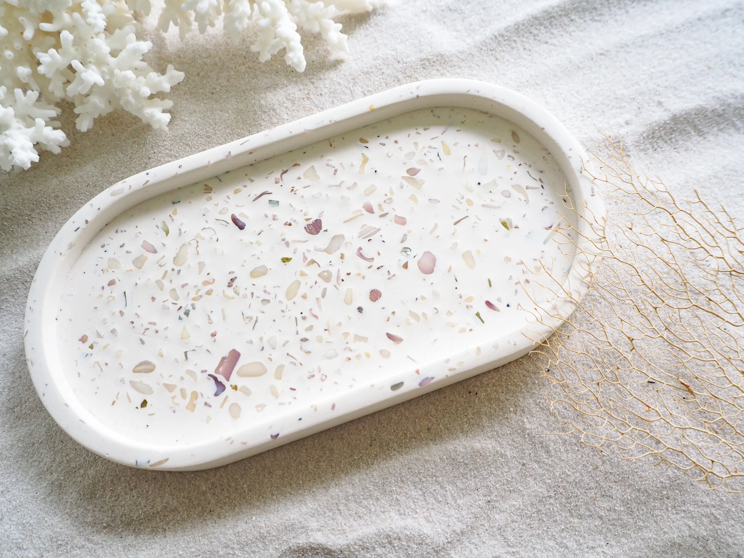 Pastel Shell Terrazzo Oval Belize Tray - Image 5