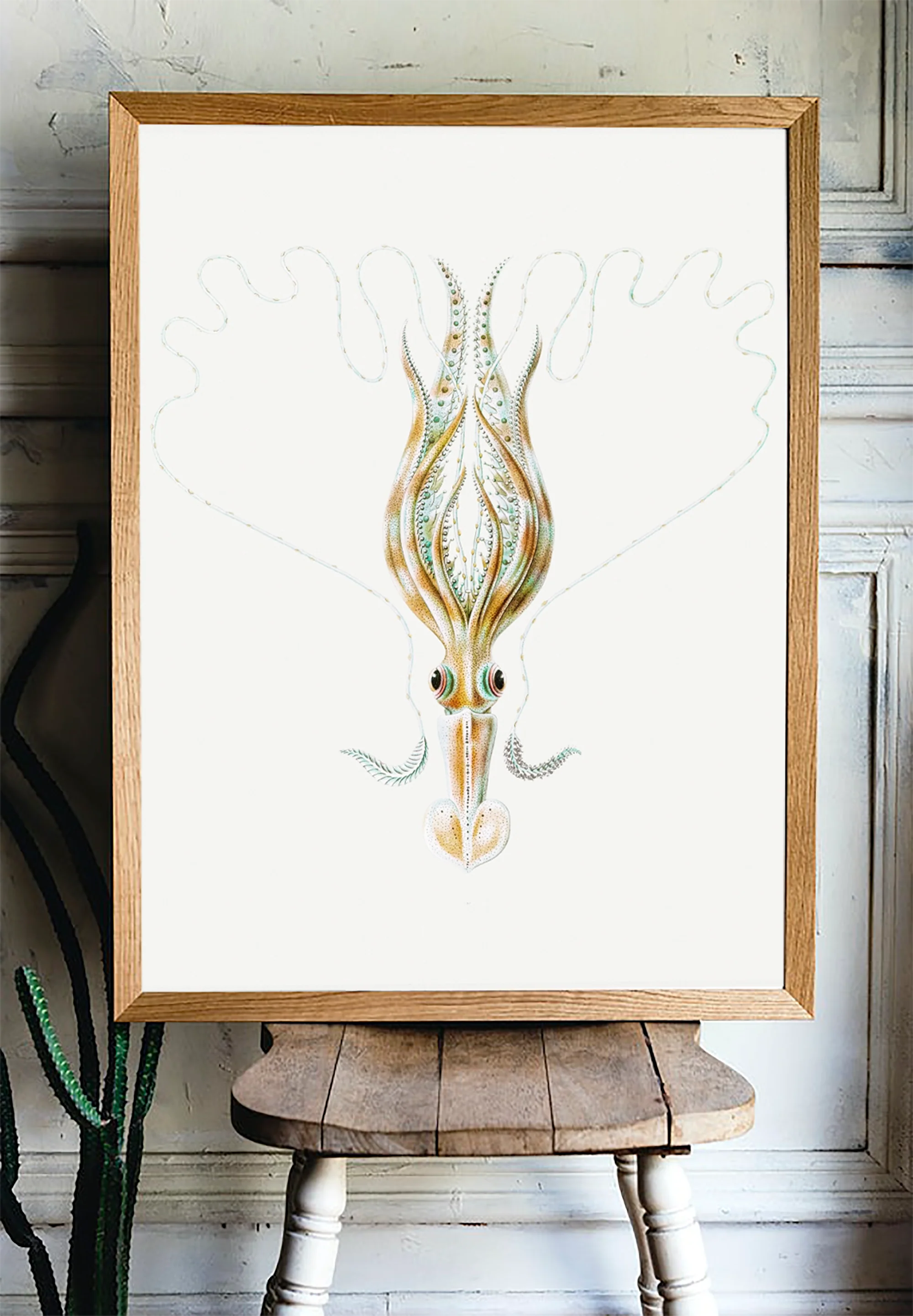 Vintage Wall Art - Squid Illustration Print III - Image 9